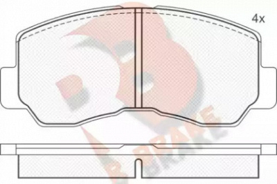 R BRAKE rb0623 -  Комплект тормозных колодок, дисковый тормоз